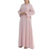 2149R7CKPLL.jpg Hanimeli Linen Long Sleeve Maxi Dress A-Line Modest Abaya for Summer and Spring Lightweight Breathable Dress