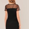 Women's Boho 2025 Summer Mini Dress, Lettuce Trim Mesh Dress