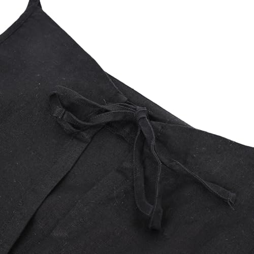 Women's 100% Linen Sleevelesss Black Tie Maxi Dresses Summer Casual