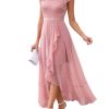 Women's V-Neck Dress for Women Wedding Guest Hi-Lo Floral Lace Prom Cocktail Party Formal Bridesmaid Dress