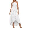 314SuUWo0KL.jpg Chiffon Tiered Dresses for Women Formal Halter Sleeveless Flowy Maxi Dress Summer Sexy Irregular Hem Solid Sundresses