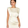 Summer Dresses for Women Sleeveless Round Neck Mini Solid Satin Dress Short Sundresses