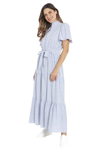 High Neck Ruffle Maxi Breezy Vacation Summer Dresses for Women