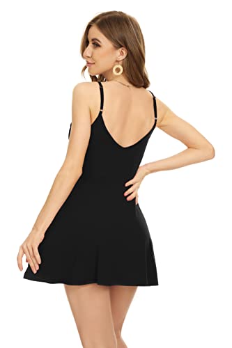 Womens V Neck Sexy Backless Dress Adjustable Spaghetti Strap Short Wrap Dress