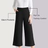 Wide Leg Pants for Women Trousers High Waisted Dress Pants Business Casual Summer Capris Stretch Pull On Work Slacks