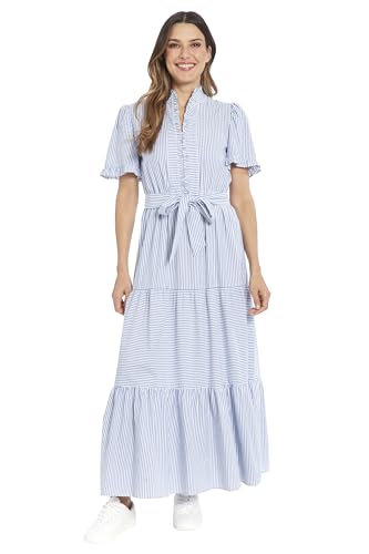 High Neck Ruffle Maxi Breezy Vacation Summer Dresses for Women