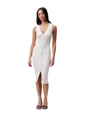 Women's Cotton Rib V-Neck Polo Dress