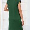 Womens Summer T Shirt Dress Casual Cap Sleeve Crewneck Loose Shift Mini Dresses