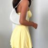 Women Sexy Tube Top Silk Dress Strapless Ruched Waist Ruffle Tiered Layer Mini Dress Party Short Dresses