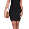 Summer Dresses for Women Sexy Mini Dress Ribbed Knit Fitted Square Neck Bodycon Party Club Tank Dresses