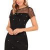 Women's Boho 2025 Summer Mini Dress, Lettuce Trim Mesh Dress