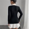 Women's Mini Sexy Dress 2025 Summer Solid Color Long Sleeve Casual Short Dress