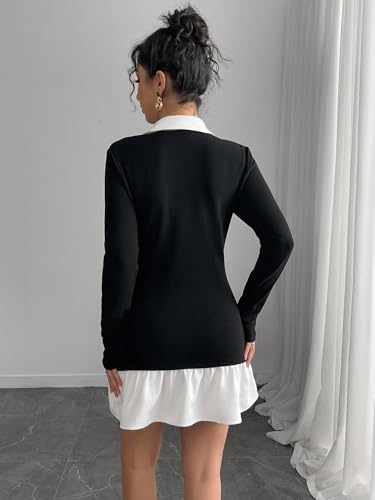 Women's Mini Sexy Dress 2025 Summer Solid Color Long Sleeve Casual Short Dress