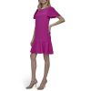 Women's Flowy Short Sleeve Ruffle Hem Dress