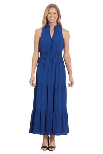 Women's Easy Feminine Versatile Smocked Waist Ruffle Neckline