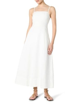 Women's Daphne Square Neck Linen Maxi Dress