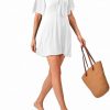 Womens Dresses 2025 Spring Summer Deep V Neck Casual Bow Tie Mini Cocktail Beach Dress