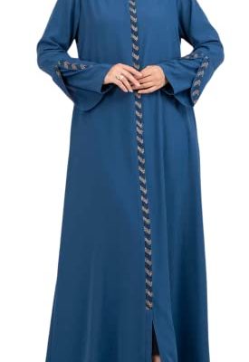 Women's Abaya Long Sleeve Open Quarry Floor Length Zipper Floor Length Turkish Islamic Fashion