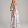 Floral Corset Midi Dresses for Women 2025 Lace Up Flowy Summer Wedding Guest Dress with Pockets