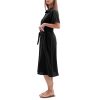 Women's 100% Linen Summer Casual Loose Button Down Midi Shirt Dresses