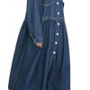 31TtrJS010L.jpg Womens Fall Winter A-Line Long Denim Trench Coat Loose Casual Button Down Maxi Jean Shirt Dress