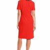 Women's Boat Neck Side Tie Short Sleeve Knee Length-Cocktail Party Summer Dress with Bow Detail