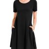 31UheUvaWnL.jpg Womens Summer Dresses Beach Casual Loose Tshirt Floral Short Sleeve Flowy Pockets Sundresses