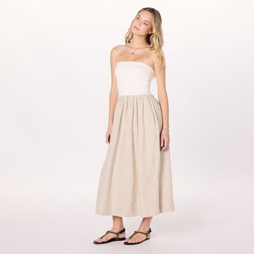 Women's Hellen Strapless Mixed Media Maxi Dress
