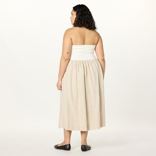 Women's Hellen Strapless Mixed Media Maxi Dress