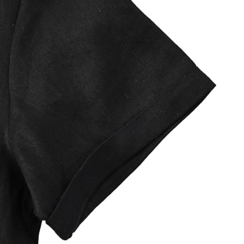 Women's 100% Linen Summer Casual Loose Button Down Midi Shirt Dresses