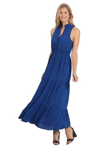 Women's Easy Feminine Versatile Smocked Waist Ruffle Neckline