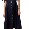 Women's Mariposa V Neck Button Front Dress 2