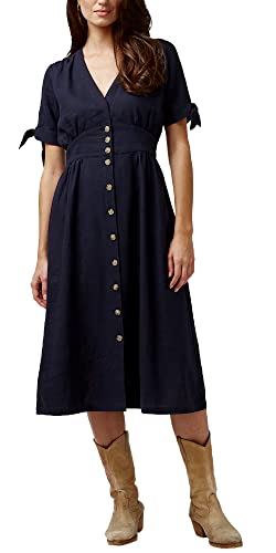 Women's Mariposa V Neck Button Front Dress 2
