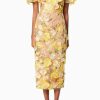 Women's 3D Floral Embroidery Dress Ruffle Sleeve Fishtail Lace Bodycon Party Cocktail Mini Dress