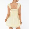 Women's Babydoll Mini Dress Floral Embroidery Summer Sleeveless Loose A Line Flowy Short Sundress for Beach Club Party