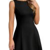 Women's A-Line Boat Neck Flowy Mini Dress Summer 2025 Going Out Party Club Vacation Sleeveless Tank Dresses
