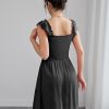 Women's Smocked A-Line Mini Dress Summer Sleeveless Ruffle Strap Flowy Crinkled Sundresses