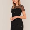 Women's Boho 2025 Summer Mini Dress, Lettuce Trim Mesh Dress