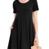 31l5bdKRpZL.jpg Womens Summer Dresses Beach Casual Loose Tshirt Floral Short Sleeve Flowy Pockets Sundresses
