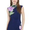 High Neck Sleeveless Midi Cocktail Wedding Guest Dresses for Women