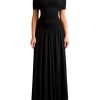 Off The Shoulder Maxi Dress for Women Summer Ruched Bodycon Pleated Flowy Formal Wedding Guest Long Dresses