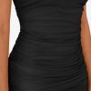 31pqSDUSMrL.jpg Womens Mini Mesh Square Neck Fitted Going Out Ruched Dresses Summer Party Club Bodycon Short Dress