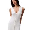 Women's Cotton Rib V-Neck Polo Dress