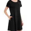 31qME-gymlL.jpg Womens Summer Dresses Beach Casual Loose Tshirt Floral Short Sleeve Flowy Pockets Sundresses