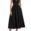 Summer Corset Midi Dress Formal Flowy A Line Lace Spaghetti Strap Wedding Guest Dresses for Women Sundress with Pockets