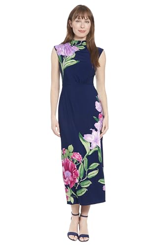 High Neck Sleeveless Midi Cocktail Wedding Guest Dresses for Women