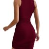 Women's Mini Sexy Dress 2025 Summer Solid Color Round Neck Sleeveless Short Casual Dress