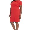 Women's Boat Neck Side Tie Short Sleeve Knee Length-Cocktail Party Summer Dress with Bow Detail