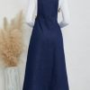 Women's Casual Denim Overall Dress Sleeveless Flowy Baggy Long Jean Jumper Dresses