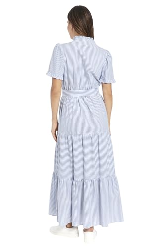 High Neck Ruffle Maxi Breezy Vacation Summer Dresses for Women